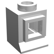 Lego okno 1x1x1 se sklem, bílá (39c01 WHITE)